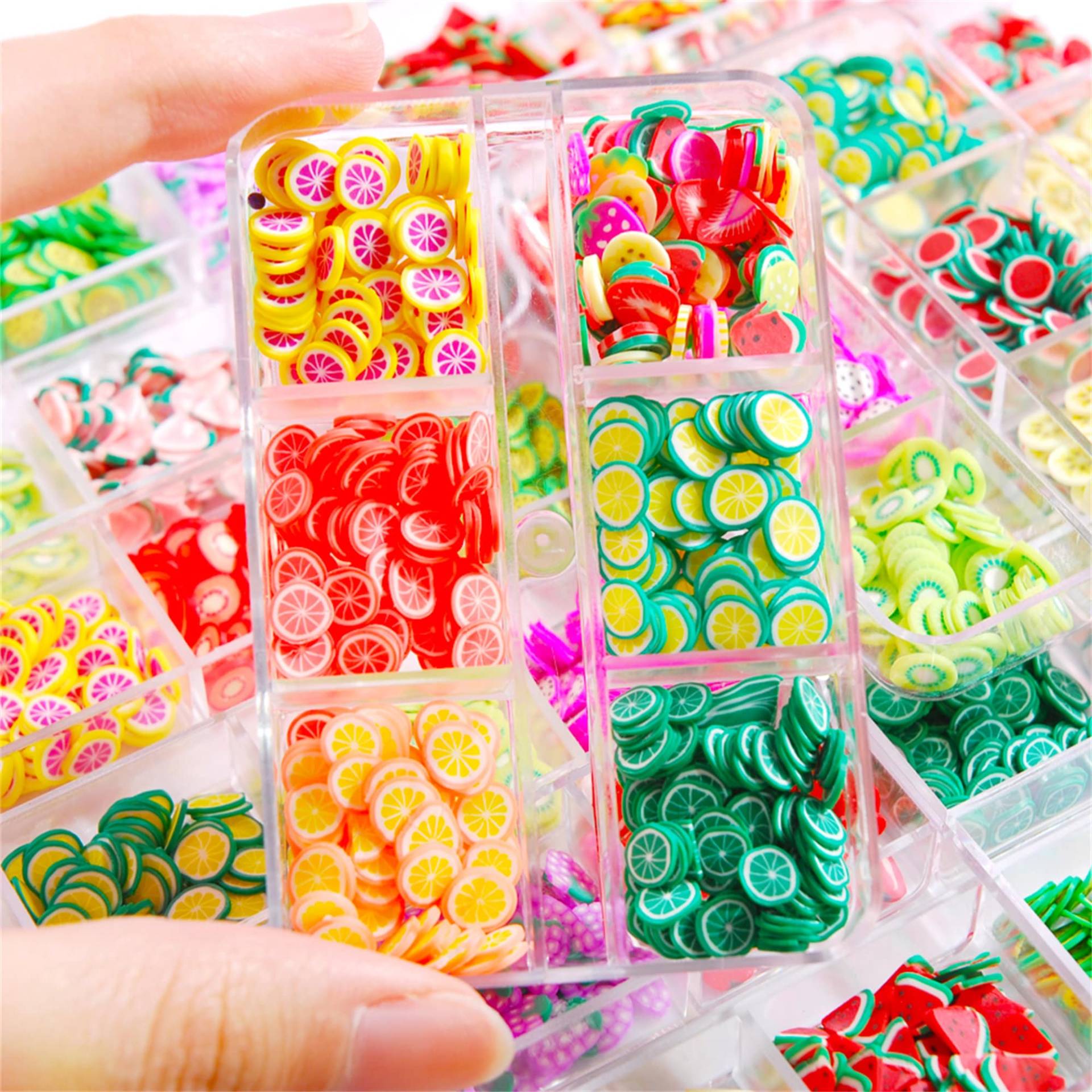 6 Gitter/Box Nail Art 3D Fruit Tiny Slice Sticker Polymer Clay Beauty Maniküre Diy Design Dekoration Flakes Accessoire von HisenleeDIY