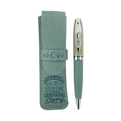 History & Heraldry Bamboo Persönlicher und individueller Kuli Kugelschreiber Stift mit Namen und Spruch Personalisiertes Etui Monogramm-Design persönliches Geschenk (Kuli C) von History & Heraldry