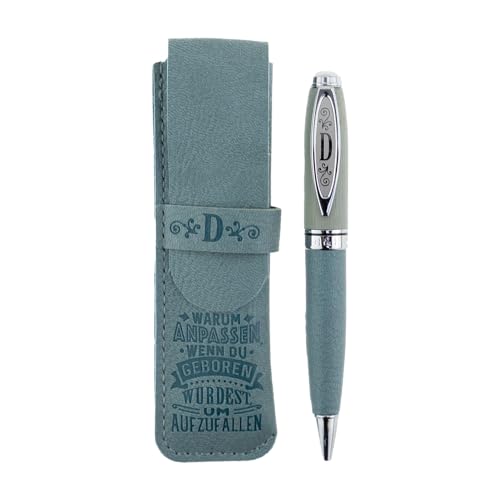 History & Heraldry Bamboo Persönlicher und individueller Kuli Kugelschreiber Stift mit Namen und Spruch Personalisiertes Etui Monogramm-Design persönliches Geschenk (Kuli D) von History & Heraldry