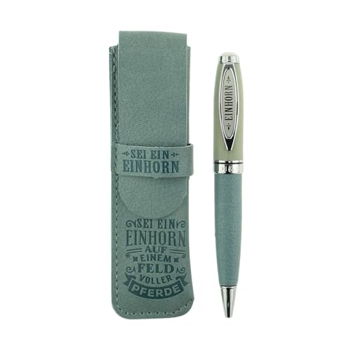 History & Heraldry Bamboo Persönlicher und individueller Kuli Kugelschreiber Stift mit Namen und Spruch Personalisiertes Etui Monogramm-Design persönliches Geschenk (Kuli Einhorn) von History & Heraldry
