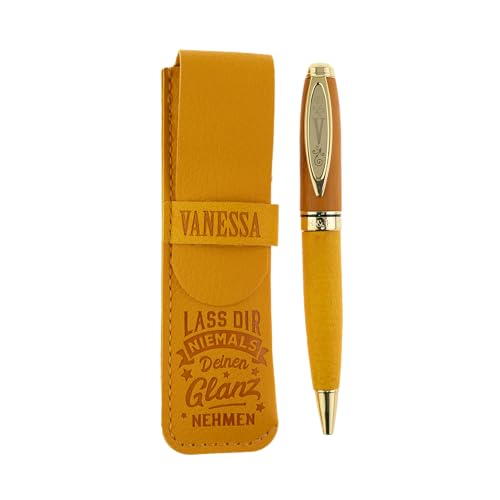 History & Heraldry Bamboo Persönlicher und individueller Kuli Kugelschreiber Stift mit Namen und Spruch Personalisiertes Etui Monogramm-Design persönliches Geschenk (Kuli Vanessa) von History & Heraldry