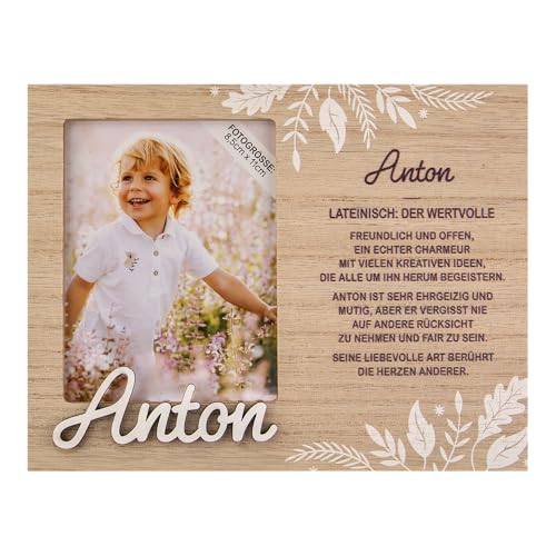 History & Heraldry Personalisierter Bilderrahmen für Kinder, Babybilderrahmen Holzoptik, 18,5 x 14,2 cm, mit Spruch - Bilderrahmen Anton History & Heraldry Personalisierter Bilderrahmen für Kinder, Babybilderrahmen Holzoptik, 18,5 x 14,2 cm, mit Spruch - Bilderrahmen Anton von History & Heraldry