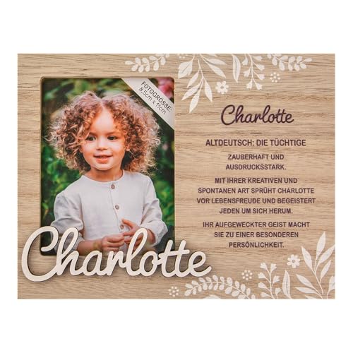 History & Heraldry Personalisierter Bilderrahmen für Kinder, Babybilderrahmen Holzoptik, 18,5 x 14,2 cm, mit Spruch - Bilderrahmen Charlotte History & Heraldry Personalisierter Bilderrahmen für Kinder, Babybilderrahmen Holzoptik, 18,5 x 14,2 cm, mit Spruch - Bilderrahmen Charlotte von History & Heraldry