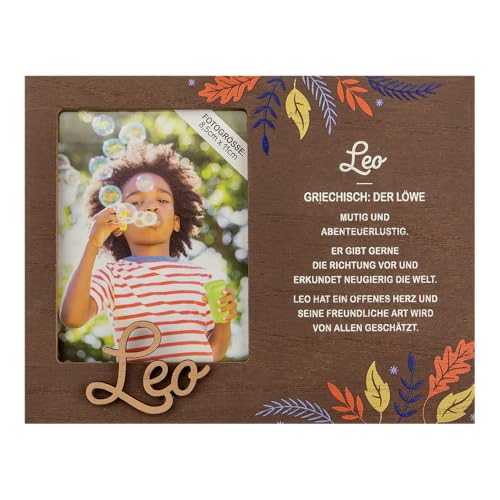 History & Heraldry Personalisierter Bilderrahmen für Kinder, Babybilderrahmen Holzoptik, 18,5 x 14,2 cm, mit Spruch - Bilderrahmen Leo History & Heraldry Personalisierter Bilderrahmen für Kinder, Babybilderrahmen Holzoptik, 18,5 x 14,2 cm, mit Spruch - Bilderrahmen Leo von History & Heraldry