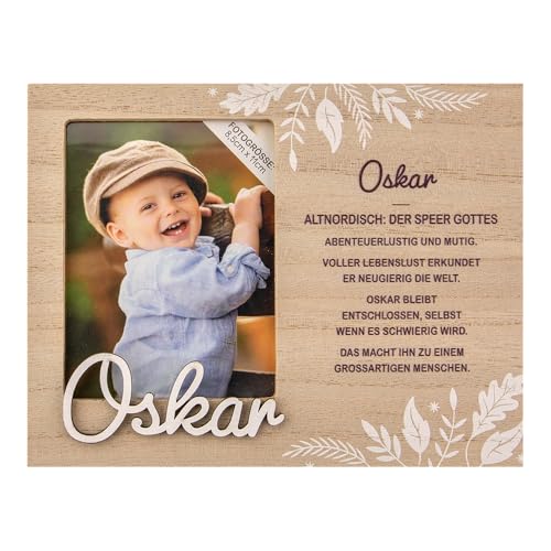 History & Heraldry Personalisierter Bilderrahmen für Kinder, Babybilderrahmen Holzoptik, 18,5 x 14,2 cm, mit Spruch - Bilderrahmen Oskar History & Heraldry Personalisierter Bilderrahmen für Kinder, Babybilderrahmen Holzoptik, 18,5 x 14,2 cm, mit Spruch - Bilderrahmen Oskar von History & Heraldry