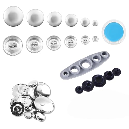 Histos 120 Stück Knopfabdeckungen, Abdeckknopf-Set mit 6 Größen, Stoffbezogene Knöpfe mit 2 Installationswerkzeugen für DIY-Liebhaber Histos 120 Stück Knopfabdeckungen, Abdeckknopf-Set mit 6 Größen, Stoffbezogene Knöpfe mit 2 Installationswerkzeugen für DIY-Liebhaber von Histos