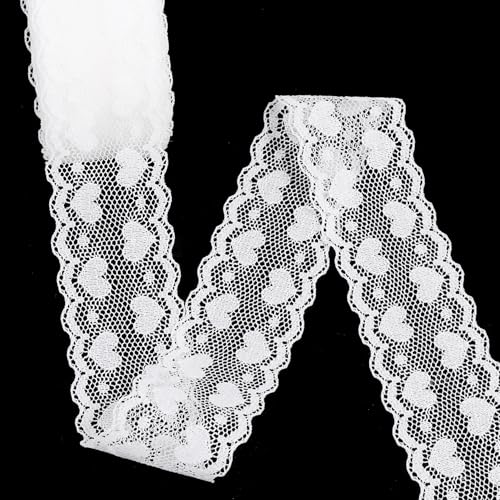 Hiswan Spitzenband zum Verpacken von Geschenken, dekorative Spitzenbänder im Vintage-Stil, zum Basteln, Blumendesign, Nähen und Party-Dekorationen (9,1 m, 2,8 cm) von Hiswan