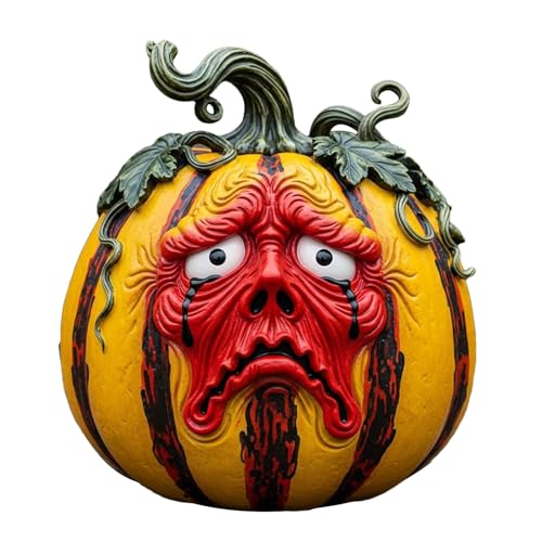 Hitburu Halloween Kürbis Gesichtsskulptur - Ausdrucksstarke Kürbis Figur für Innen- und Außenbereich - Feine Party Deko Geschenke Für Festliche Atmosphäre Herbstdekoration Hitburu Halloween Kürbis Gesichtsskulptur - Ausdrucksstarke Kürbis Figur für Innen- und Außenbereich - Feine Party Deko Geschenke Für Festliche Atmosphäre Herbstdekoration von Hitburu