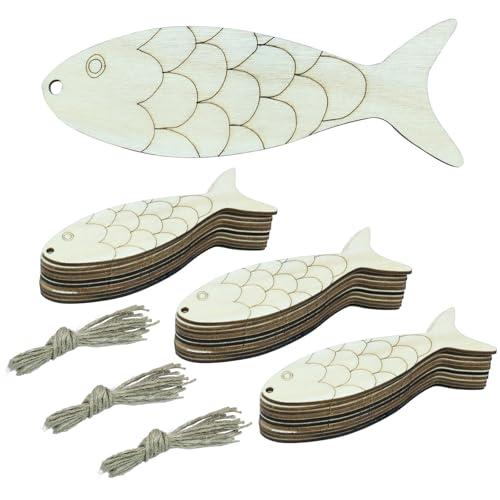 Hitefu 30 Stück DIY Handwerk Holz Fisch Ausschnitte Unlackierte Blanko Holzschilder Fischform Holz für Hochzeit, Geburtstag, Ozean-Themenparty Dekoration Hitefu 30 Stück DIY Handwerk Holz Fisch Ausschnitte Unlackierte Blanko Holzschilder Fischform Holz für Hochzeit, Geburtstag, Ozean-Themenparty Dekoration von Hitefu