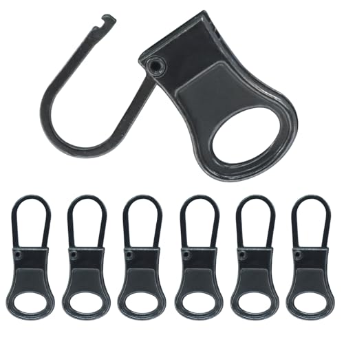 Hitefu 6 langlebige Ersatz-Reißverschluss-Laschen, abnehmbare Metall-Zugschnur-Verlängerungs-Set, perfekte Reißverschlüsse für Kleidung und kleine Löcher von Hitefu