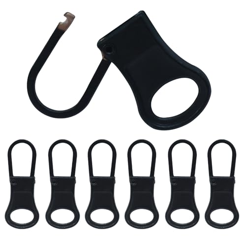 Hitefu 6 langlebige Ersatz-Reißverschluss-Laschen, abnehmbare Metall-Zugschnur-Verlängerungs-Set, perfekte Reißverschlüsse für Kleidung und kleine Löcher von Hitefu