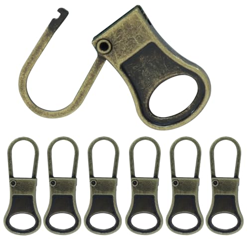 Hitefu 6 langlebige Ersatz-Reißverschluss-Laschen, abnehmbare Metall-Zugschnur-Verlängerungs-Set, perfekte Reißverschlüsse für Kleidung und kleine Löcher von Hitefu