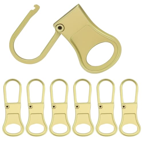 Hitefu 6 langlebige Ersatz-Reißverschluss-Laschen, abnehmbare Metall-Zugschnur-Verlängerungs-Set, perfekte Reißverschlüsse für Kleidung und kleine Löcher von Hitefu