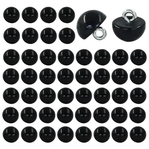 Hitefu Perlenknöpfe, 10 mm, dekorativer Schaft, runde Knöpfe, Halbkugel-Perlen-Schnallen für Hochzeitskleider und Bastelarbeiten, 50 Stück von Hitefu