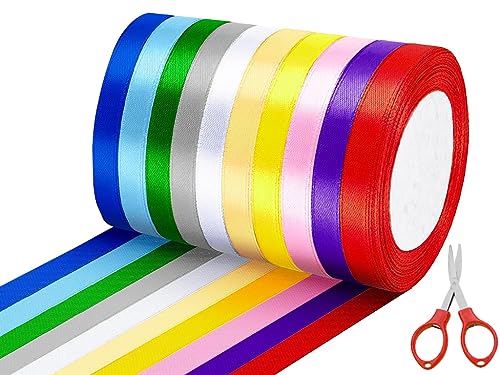 Hitopin 10 Stücke Satinban, Schleifenband, 10 Farben Geschenkband, Hochzeit Dekoband, Dekoration Geschenkband, Stoffband, für Geschenkverpackung, Kunsthandwerk, Blumenstrauß, Dekoration (1CM) von Hitopin