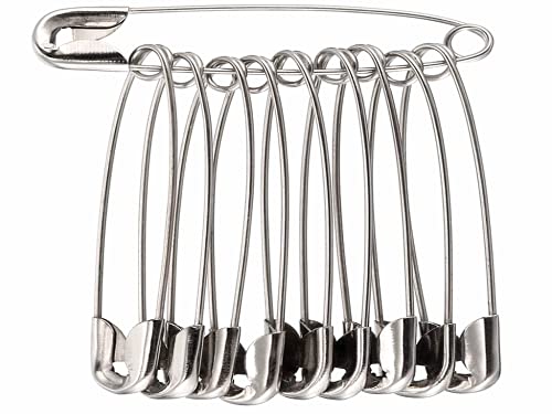 Hitopin 100PCS Starke Sicherheitsnadel,Groß Stark Sicherheitsnadeln,Starke Vernickelte Sicherheitsnadel Für Decken, Röcke, Kilts, Strickstoff (45 mm) von Hitopin