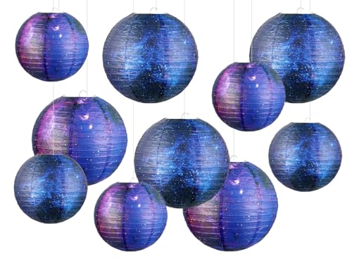Hitopin 10PCS Planetenlaternen Dekoration,Papierlaternen Planeten,Kinder Sonnensystem Planeten Laterne, Hängende Planeten Papier Laterne,Weltraum Thema Kinder Geburtstag Party Dekor(30*30CM/20*20CM) von Hitopin