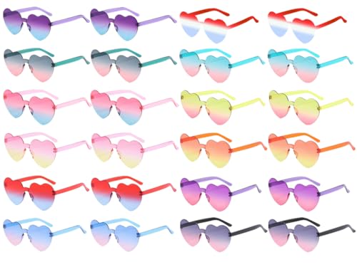 Hitopin Herz Sonnenbrille, 24 Stück Randlose Herzförmige Sonnenbrille,Randlose Hippie Herzförmige Brille,Magische Farben Party Brille,Party Sonnenbrille Herzform,für Partygeschenke Fasching Karneval Hitopin Herz Sonnenbrille, 24 Stück Randlose Herzförmige Sonnenbrille,Randlose Hippie Herzförmige Brille,Magische Farben Party Brille,Party Sonnenbrille Herzform,für Partygeschenke Fasching Karneval von Hitopin