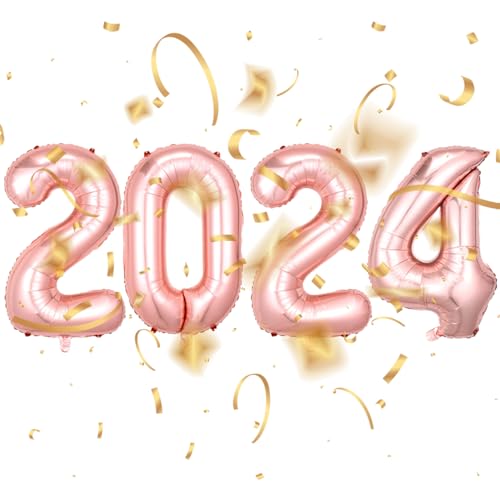 2024 Luftballons Gold | 40 Zoll dekorative Luftballons,Ästhetische Riesen-Universal-Neujahrsballons 2024 für Festival-Partyzubehör Hitrod von Hitrod