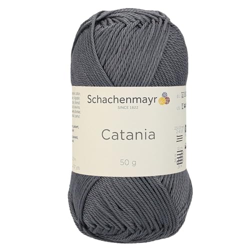 1 Knäuel / Packung Schachenmayr (SMC) Catania Originals Garn, je Knäuel 50 g, 100 % merzerisierte Baumwolle zum Stricken und Häkeln, Sportgewicht, 429 - Anthrazit von Hiveroots