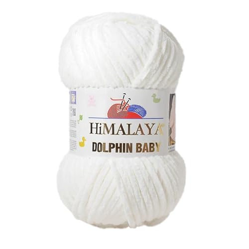 Himalaya Dolphin Baby Chenille-Garn, je Knäuel 100 g, 120 m, 100 % Polyester, super sperrige Babydecke, Samt-Amigurumi-Garn, 80301, Schneewittchen, 1 Knäuel Himalaya Dolphin Baby Chenille-Garn, je Knäuel 100 g, 120 m, 100 % Polyester, super sperrige Babydecke, Samt-Amigurumi-Garn, 80301, Schneewittchen, 1 Knäuel von Hiveroots
