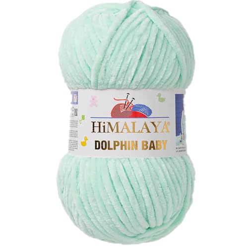 Himalaya Dolphin Baby Chenille-Garn, je Knäuel 100 g, 120 m, 100 % Polyester, super sperrige Babydecke, Samt-Amigurumi-Garn, 80307 - Hellminzgrün, 1 Knäuel Himalaya Dolphin Baby Chenille-Garn, je Knäuel 100 g, 120 m, 100 % Polyester, super sperrige Babydecke, Samt-Amigurumi-Garn, 80307 - Hellminzgrün, 1 Knäuel von Hiveroots
