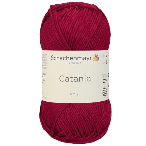 Schachenmayr (SMC) Catania Originals Garn, 1 Knäuel/Packung , jedes Knäuel 125 m, 100 % mercerisierte Baumwolle zum Stricken und Häkeln, Sport Weight, 192 Weinrot von Hiveroots