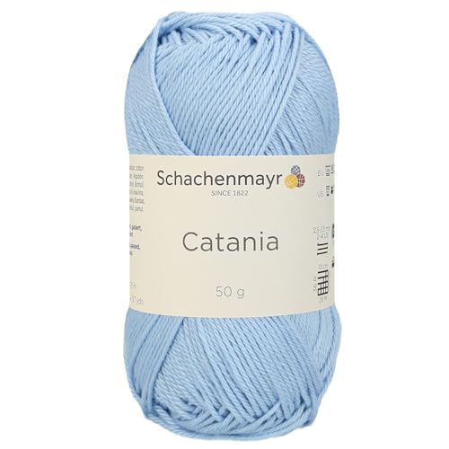 Schachenmayr (SMC) Catania Originals Garn, 2 Knäuel/Packung , jedes Knäuel 125 m, 100 % mercerisierte Baumwolle zum Stricken und Häkeln, Sport Weight, 173 Hellblau von Hiveroots