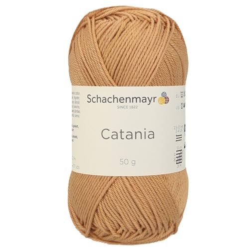Schachenmayr (SMC) Catania Originals Garn, 2 Knäuel/Packung , jedes Knäuel 125 m, 100 % mercerisierte Baumwolle zum Stricken und Häkeln, Sport Weight, 179 Camel von Hiveroots