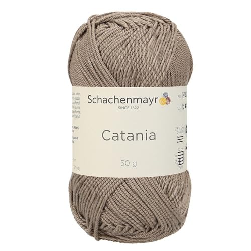 Schachenmayr (SMC) Catania Originals Garn, 2 Knäuel/Packung , jedes Knäuel 125 m, 100 % mercerisierte Baumwolle zum Stricken und Häkeln, Sport Weight, 254 Taupe von Hiveroots