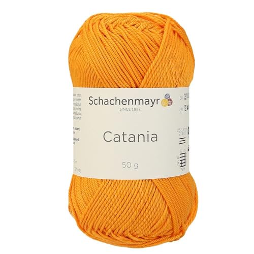 Schachenmayr (SMC) Catania Originals Garn, 2 Knäuel/Packung , jedes Knäuel 125 m, 100 % mercerisierte Baumwolle zum Stricken und Häkeln, Sport Weight, 411 Mango von Hiveroots