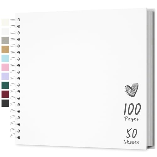 Hiwhy Fotoalbum Scrapbook 25,5x25,5 cm 50 Blätter DIY Hartes Kraftpapier Baby Erinnerungsbuch Familie Geburtstag Hochzeit Jahrestag, Weiß Hiwhy Fotoalbum Scrapbook 25,5x25,5 cm 50 Blätter DIY Hartes Kraftpapier Baby Erinnerungsbuch Familie Geburtstag Hochzeit Jahrestag, Weiß von Hiwhy