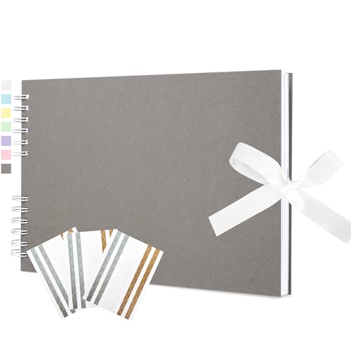 Hiwhy Scrapbook 40 Schwarze Seiten Fotobuch zum Einkleben,DIY Geschenk Scrapbooking Set für Baby Familie Jahrestag Geburtstags Valentinstag von Hiwhy
