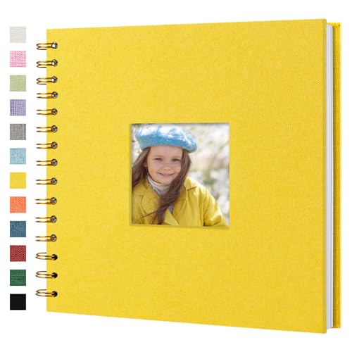 Hiwhy Scrapbook Fotoalben Leineneinband 20,5x20,5 cm 40 Seiten Hardcover Kraft Weiß Seiten Erinnerung Scrapbooking Buch für Hochzeit Reise Baby Dusche Gästebuch, Gelb Hiwhy Scrapbook Fotoalben Leineneinband 20,5x20,5 cm 40 Seiten Hardcover Kraft Weiß Seiten Erinnerung Scrapbooking Buch für Hochzeit Reise Baby Dusche Gästebuch, Gelb von Hiwhy
