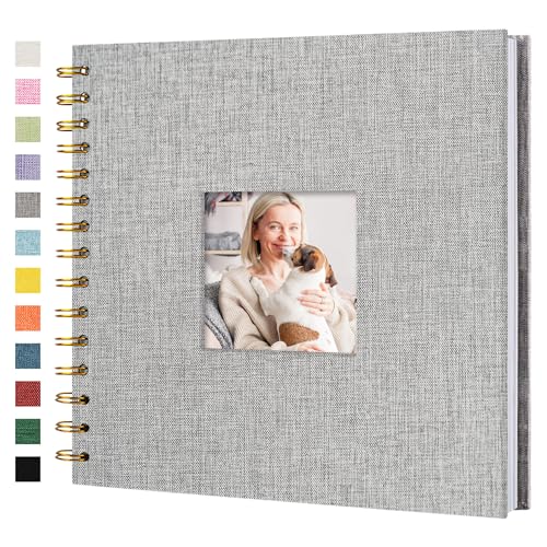 Hiwhy Scrapbook Fotoalben Leineneinband 20,5x20,5 cm 40 Seiten Hardcover Kraft Weiß Seiten Erinnerung Scrapbooking Buch für Hochzeit Reise Baby Dusche Gästebuch, Grau Hiwhy Scrapbook Fotoalben Leineneinband 20,5x20,5 cm 40 Seiten Hardcover Kraft Weiß Seiten Erinnerung Scrapbooking Buch für Hochzeit Reise Baby Dusche Gästebuch, Grau von Hiwhy