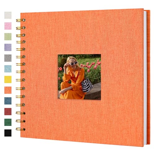Hiwhy Scrapbook Fotoalben Leineneinband 20,5x20,5 cm 40 Seiten Hardcover Kraft Weiß Seiten Erinnerung Scrapbooking Buch für Hochzeit Reise Baby Dusche Gästebuch, Orange Hiwhy Scrapbook Fotoalben Leineneinband 20,5x20,5 cm 40 Seiten Hardcover Kraft Weiß Seiten Erinnerung Scrapbooking Buch für Hochzeit Reise Baby Dusche Gästebuch, Orange von Hiwhy