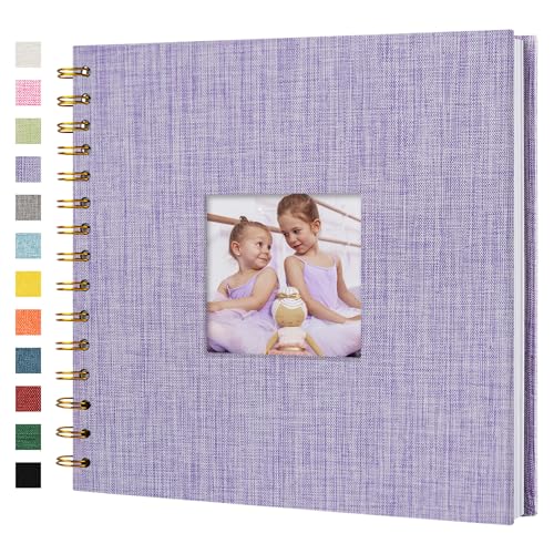 Hiwhy Scrapbook Fotoalben Leineneinband 20,5x20,5 cm 40 Seiten Hardcover Kraft Weiß Seiten Erinnerung Scrapbooking Buch für Hochzeit Reise Baby Dusche Gästebuch, Violett Hiwhy Scrapbook Fotoalben Leineneinband 20,5x20,5 cm 40 Seiten Hardcover Kraft Weiß Seiten Erinnerung Scrapbooking Buch für Hochzeit Reise Baby Dusche Gästebuch, Violett von Hiwhy