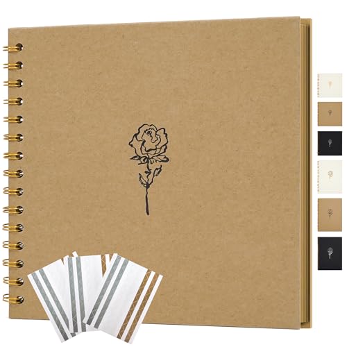 Hiwhy Scrapbook-Fotoalbum 20,5 x 20,5 cm Erinnerungsbuch aus Kraftpapier mit 40 Seiten DIY Album für Hochzeiten, Jubiläen, Familienfotos, Khaki Hiwhy Scrapbook-Fotoalbum 20,5 x 20,5 cm Erinnerungsbuch aus Kraftpapier mit 40 Seiten DIY Album für Hochzeiten, Jubiläen, Familienfotos, Khaki von Hiwhy