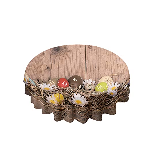 Hixingo Tischdecken Rund Ostern, 3D Blumen Drucken Tischdecke Wasserdicht Abwaschbar Abwischbar Tischtuch für Küche Garten Outdoor, Verschiedene Größen (Ostereier,Durchmesser 120cm) von Hixingo