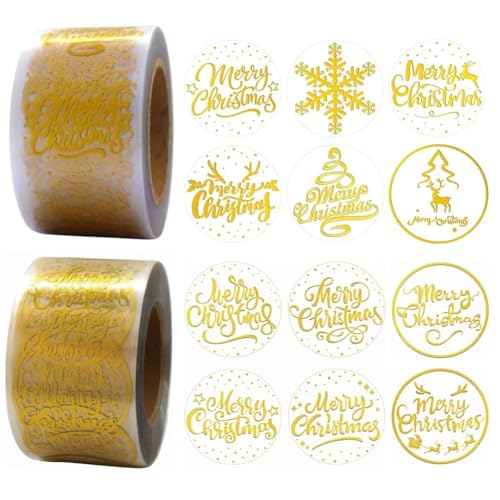 1000 Stück „frohe Weihnachten“-aufkleber, 2,5 Cm Große Goldfolien-aufkleber „frohe Weihnachten“, Selbstklebende, Transparente, Holografische Weihnachtsetiketten Für Geschenke, Karten Und Umschläge 1000 Stück „frohe Weihnachten“-aufkleber, 2,5 Cm Große Goldfolien-aufkleber „frohe Weihnachten“, Selbstklebende, Transparente, Holografische Weihnachtsetiketten Für Geschenke, Karten Und Umschläge von HiyyFloy