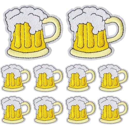 Cheers Bierkrug-aufnäher Zum Aufbügeln Oder Aufnähen, Aufnäher, Becher Bierglas, Alkoholisches Kaltgetränk, Cartoon-gesticktes Abzeichen, Dekoratives Reparatur-, Bastel-, Kostüm-belohnungsgeschenk von HiyyFloy
