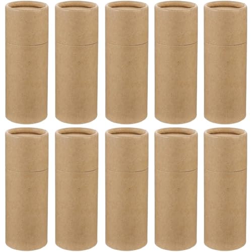 HiyyFloy 10 Stück Kraftpapierröhrchen, Leere Aufbewahrungsboxen Für Flaschen Ätherischen Ölen Deckel, Zylinder-verpackungsbox Für Flaschen Ätherischen Ölen, Kosmetischer Tee, Kaffee von HiyyFloy