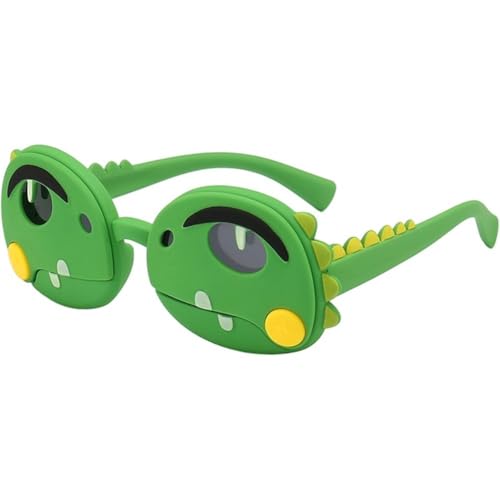 HiyyFloy Dinosaurier-Sonnenbrille Für Kleinkinder Im Alter Von 2–6 Jahren, Uv400-schutz, Sicherer Sitz Für Outdoor-Abenteuer, Dunkle Gläser von HiyyFloy