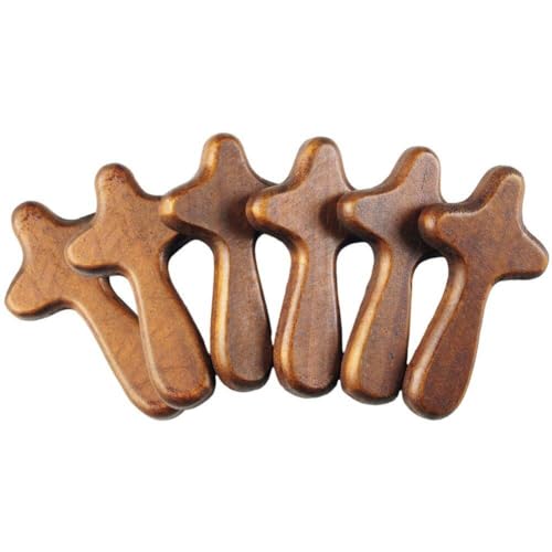 HiyyFloy Kleine Holzkreuze, Natürliche Holzkreuz-Charms, Handgehaltene Kreuze, Gebetsgeschenk Zum Umklammern Von Schmuck, Zubehör Für Die Herstellung Von Fundstücken von HiyyFloy