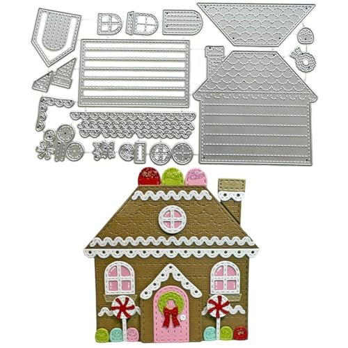 HiyyFloy Metall-stanzformen Weihnachtsmotiv „lebkuchenhaus“, Stempel, Schablone, Dekorative Prägepapier-stanzformen Für DIY-Scrapbooking HiyyFloy Metall-stanzformen Weihnachtsmotiv „lebkuchenhaus“, Stempel, Schablone, Dekorative Prägepapier-stanzformen Für DIY-Scrapbooking von HiyyFloy