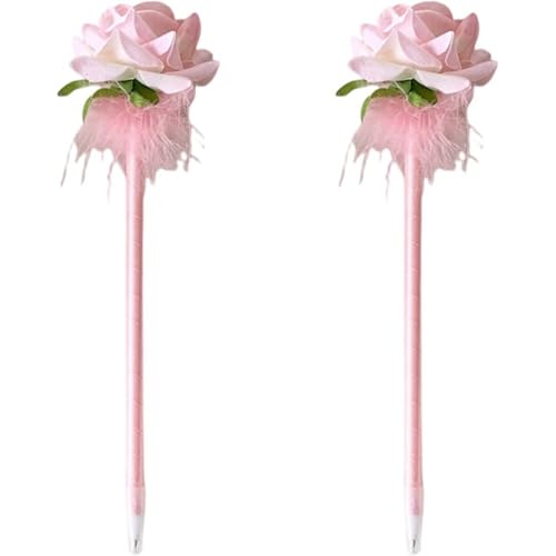 HiyyFloy Rosen-Kugelschreiber-Set, 2-teilig, Neuheit, Rosen-Blumen-gelstifte, Schreibkugelschreiber, Multi-Kugelschreiber, Schreibwarenstifte Für Studenten von HiyyFloy