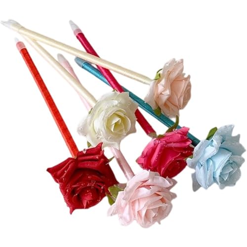 HiyyFloy Rosen-Kugelschreiber-Set, 6-teilig, Neuheit, Rosen-Blumen-gelstifte, Schreib-Kugelschreiber, Schreibwaren-Stift, Lustige Stifte Für Studenten, Büro von HiyyFloy