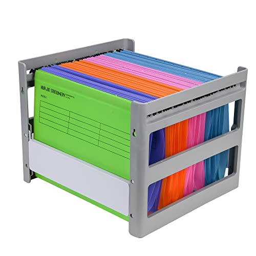 Fc-Größe hängeregister box, Hiziwimi FC-Größe Grau Kunststoff Hängeregistratur Rahmen Hängemappenregal, für Büro, Studie, Krankenhaus Daten Organisation, Außenrahmen: 16.73X12.79X10.83 Zoll von Hiziwimi