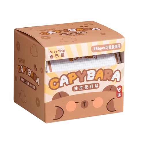 Capybara Sticky Note, Cartoon Notiz -Aufkleber, Niedliches Memo -Pad, Im Lieferumfang Enthaltene Probenblätter, Einfach Zu Auftragen Und Zu Entfernen, 256 Aufkleber/Box, Für Büros, Schulen von Hjatirace