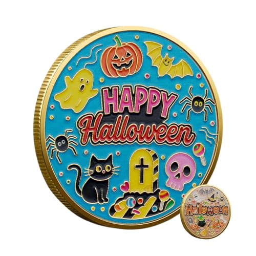 Hjatirace Halloween -Münze, Unvergessliches Geschenk, 1 Stück, Kürbis -Gedenkmünze, Sammlerfest -Token, Perfektes Souvenir, Für Männer, Frauen, Familie, Vater, Freunde Hjatirace Halloween -Münze, Unvergessliches Geschenk, 1 Stück, Kürbis -Gedenkmünze, Sammlerfest -Token, Perfektes Souvenir, Für Männer, Frauen, Familie, Vater, Freunde von Hjatirace